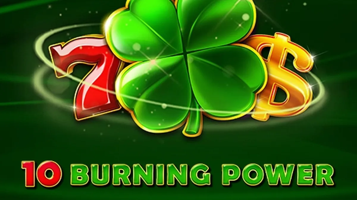 Tampilan visual slot 10 Burning Power dengan simbol buah klasik dan latar belakang api